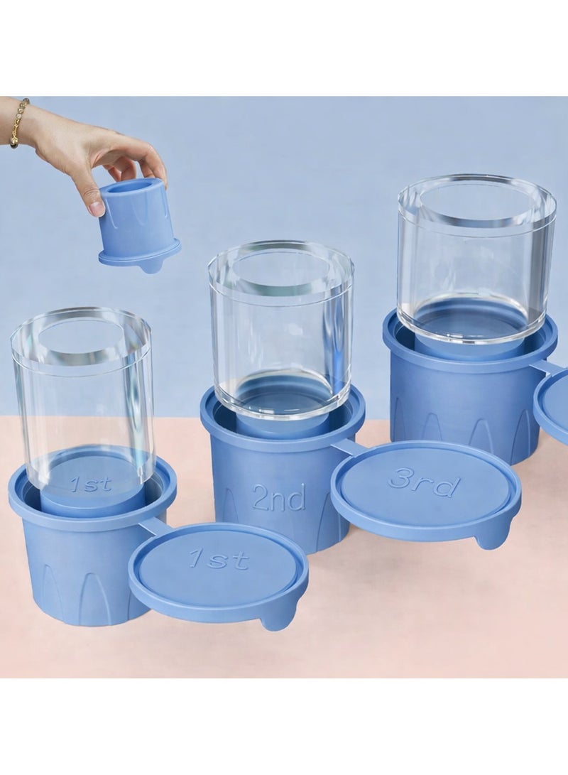 3PCS Hollow Cylindrical Silicone Ice Cube Mold for 24-40oz Flask Thermos Tumbler BPA-Free Ideal for Juice Drinks Coffee (Blue) - Image 3
